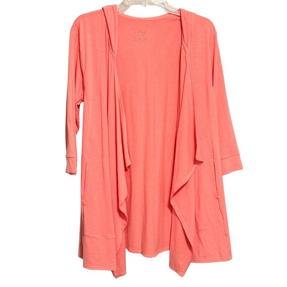 Cuddl Duds Womens Coral Long Sleeve Hoodie Cardigan - Size S/M - Picture 1 of 6